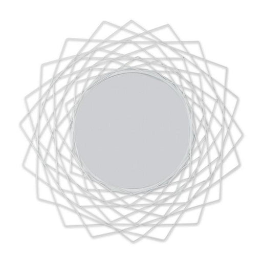 Metal Geometric Wall Mirror - White - Giftscircle