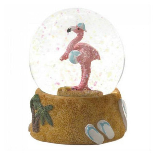 Mini Snow Globe - Flamingo with Beach Ball - Giftscircle