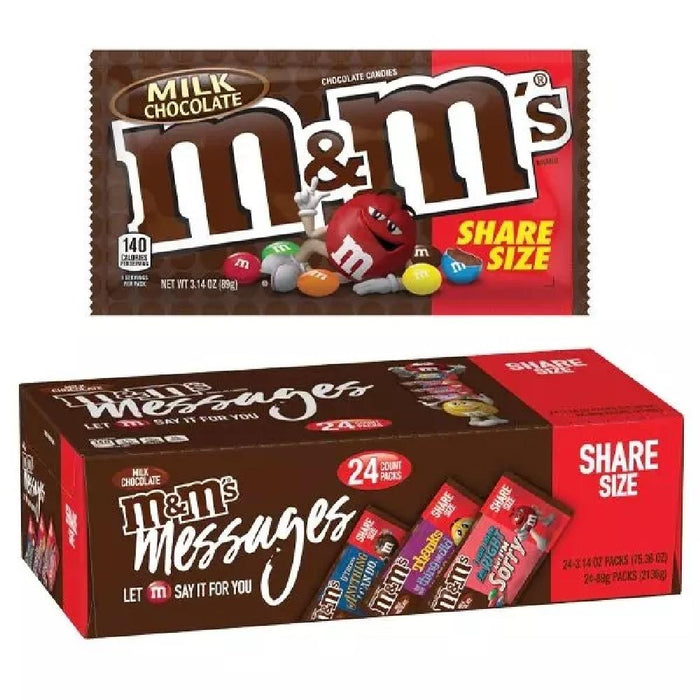 M&M's Milk Chocolate Sharing Size 24 Count Display - Giftscircle
