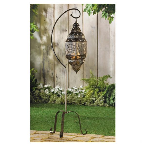 Moroccan Iron Candle Lantern with Stand - Giftscircle