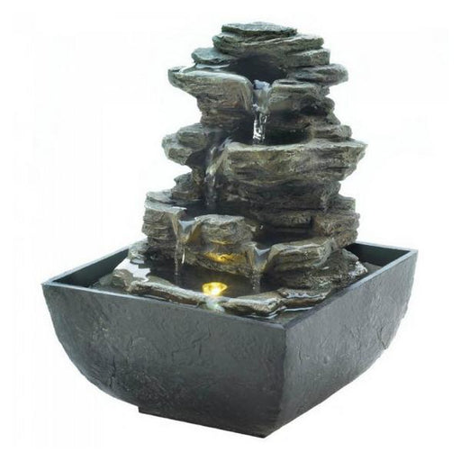 Multi-Level Tiered Rocks Lighted Tabletop Fountain - Giftscircle