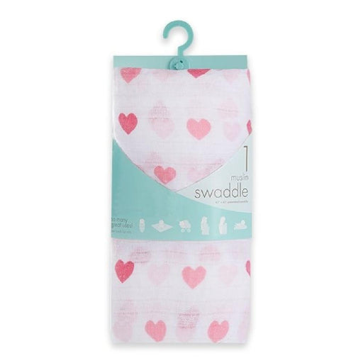 Muslin Swaddle Blankets - Hearts - Giftscircle
