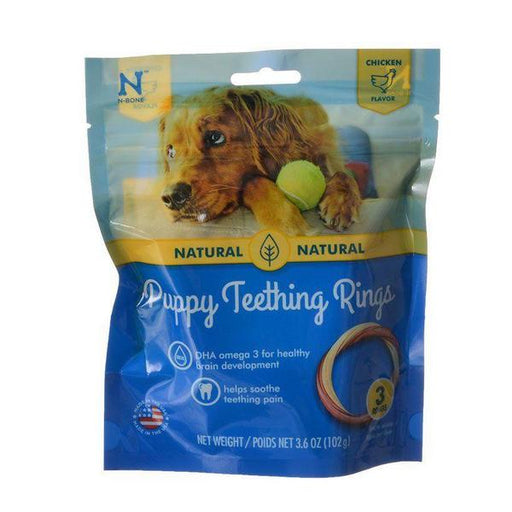 N-Bone Puppy Teething Ring - Chicken Flavor - Puppy Teething Ring - 3.5" Diameter (3 Pack) - Giftscircle