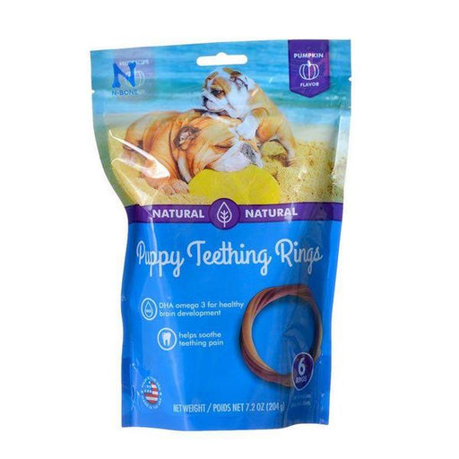 N-Bone Puppy Teething Ring - Pumpkin Flavor - Puppy Teething Ring - 3.5" Diameter (6 Pack) - Giftscircle