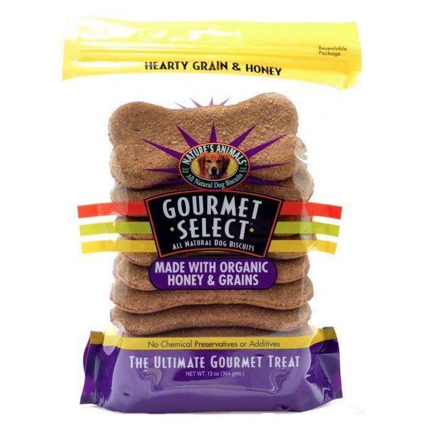 Natures Animals Gourmet Select Hearty Grain and Honey Organic Dog Buscuits - 13 oz - Giftscircle