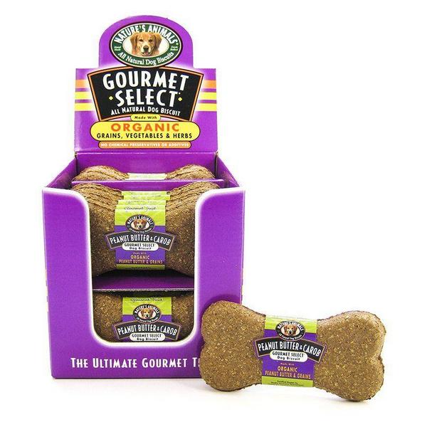 Natures Animals Gourmet Select Organic Dog Bone - Peanut Butter & Carob Flavor - 24 Pack - Giftscircle