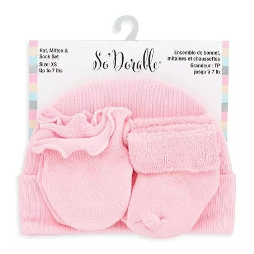 Newborn Beanie Mitten and Sock Set - Pink by Giftscircle - Giftscircle
