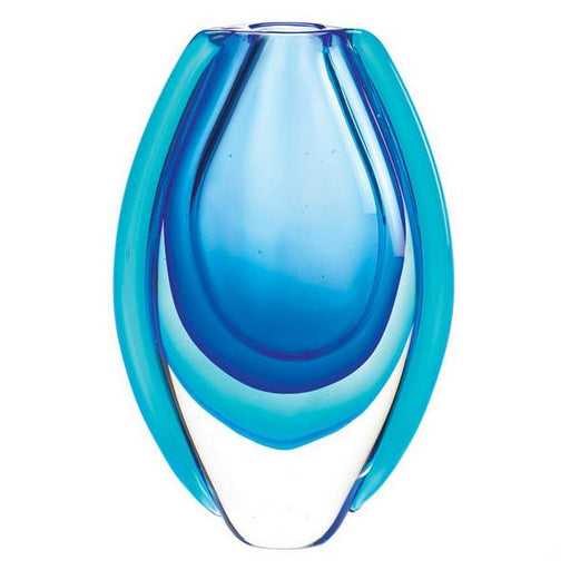 Ocean Blue Art Glass Vase - Giftscircle