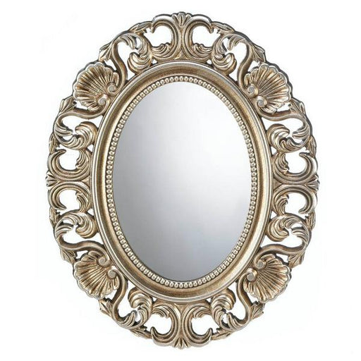 Ornate Gilded Wood Frame Oval Wall Mirror - Giftscircle