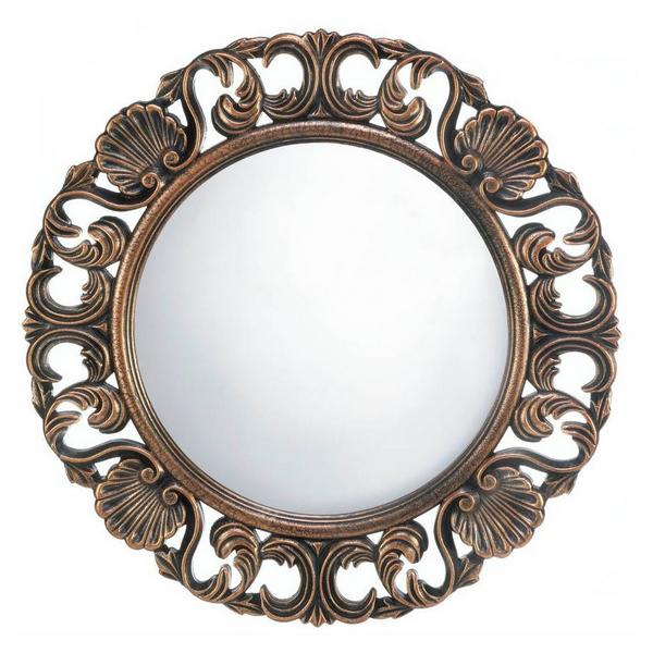 Ornate Wood Frame Flourish Wall Mirror - Giftscircle