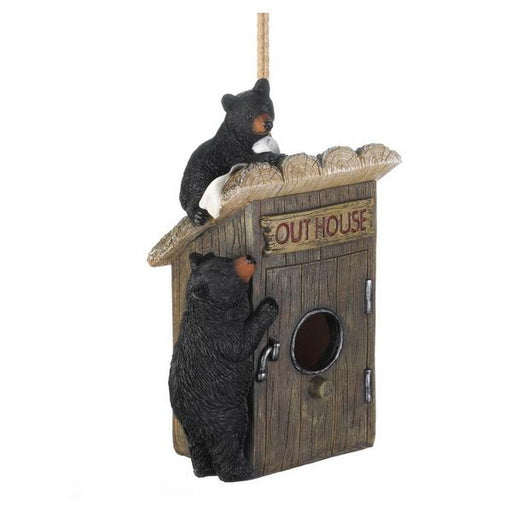 Outhouse Bird House with Black Bears - Giftscircle