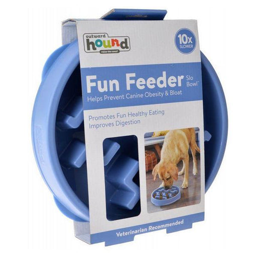 Outward Hound Fun Feeder Slo Bowl - Blue - Large - 1 Count - (11" Diameter) - Giftscircle