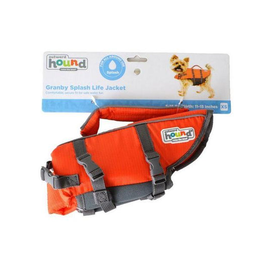 Outward Hound Pet Saver Life Jacket - Orange & Black - X-Small - Dogs 11-18 lbs (Girth 15"-19") - Giftscircle