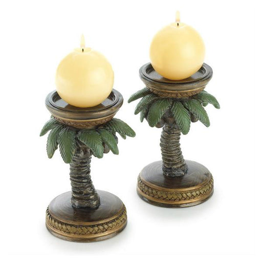 Palm Tree Candle Holder Pair - Giftscircle