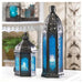 Patterned Blue Glass Candle Tower - 13 inches - Giftscircle