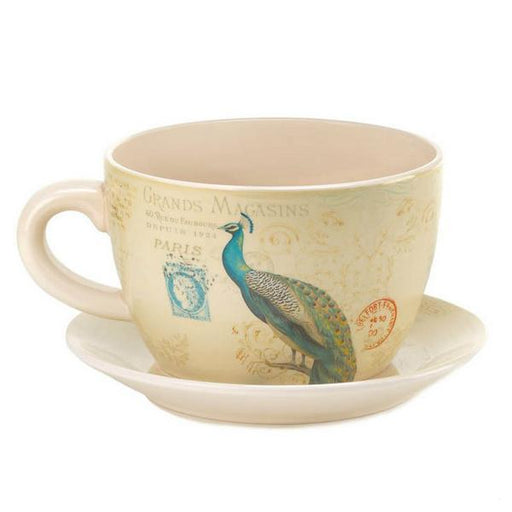 Peacock Dolomite Tea Cup Planter - 4.5 inches - Giftscircle