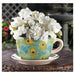 Peacock Feather Dolomite Tea Cup Planter - 4.5 inches - Giftscircle