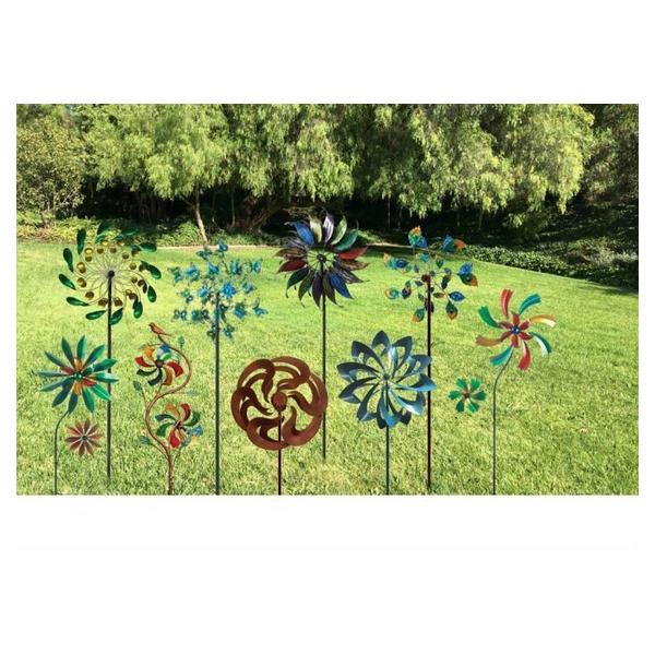 Peacock Feathers Garden Windmill Stake - 75 inches - Giftscircle