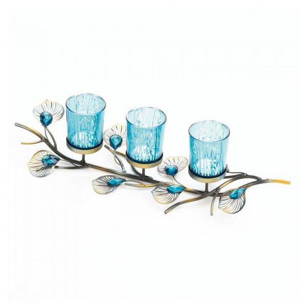 Peacock-Inspired Branch Candle Holder - Giftscircle
