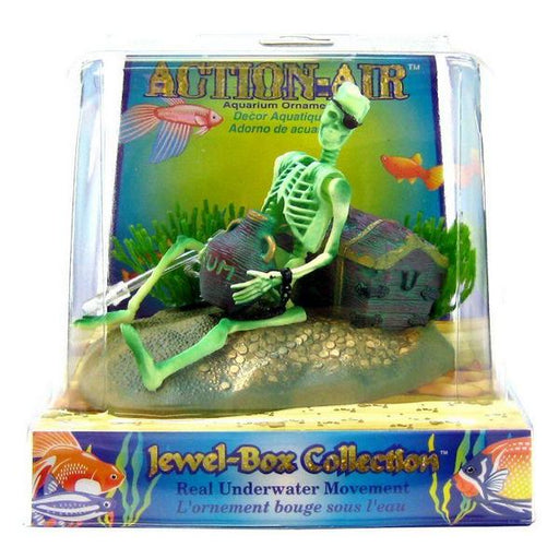 Penn Plax Action Air Jewel Box with Skeleton - 3"L x 4.5"W x 3.25"H - Giftscircle
