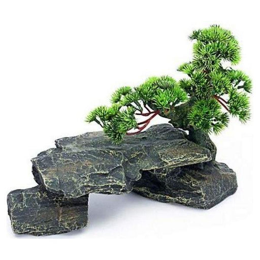 Penn Plax Bonsai Tree on Rocks Aquarium Ornament - 13 x 6 x 9 - Giftscircle