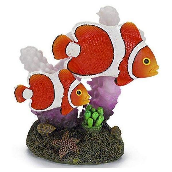 Penn Plax Clown Fish and Coral Aquarium Ornament - 2" W x 3" H - Giftscircle