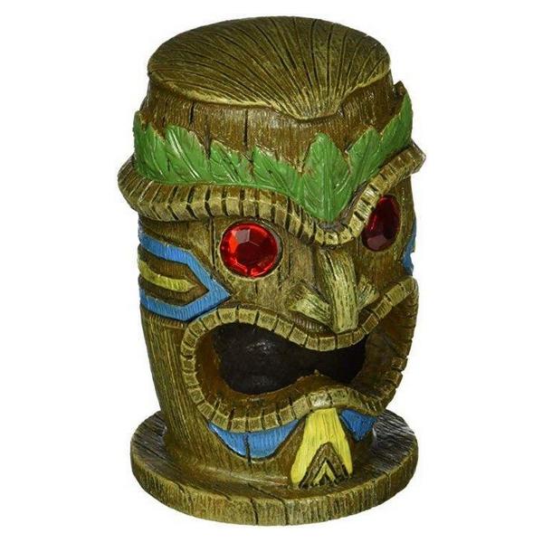 Penn Plax Gazer Tiki Mask Aquarium Ornament - 2.5"L x 2.5"W x 4"H - Giftscircle