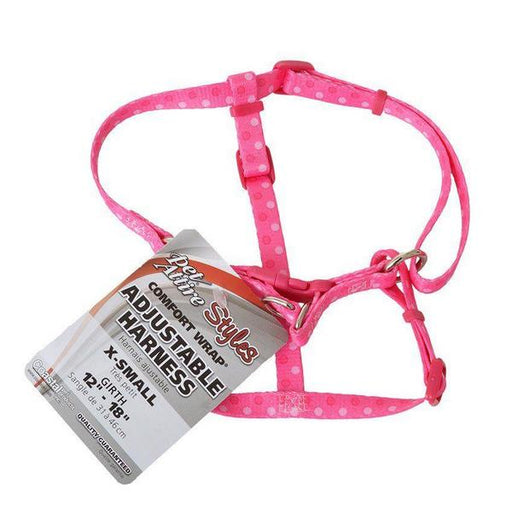 Pet Attire Styles Polka Dot Pink Comfort Wrap Adjustable Dog Harness - Fits 12"-18" Girth - (3/8" Straps) - Giftscircle