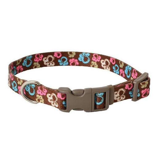 Pet Attire Styles Special Paw Brown Adjustable Dog Collar - 10"-14" Long x 5/8" Wide - Giftscircle