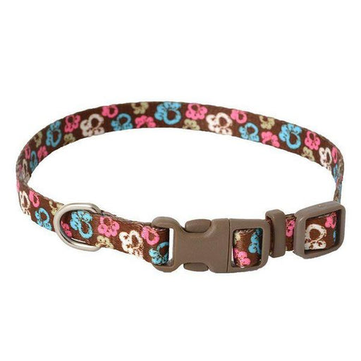 Pet Attire Styles Special Paw Brown Adjustable Dog Collar - 8"-12" Long x 3/8" Wide - Giftscircle