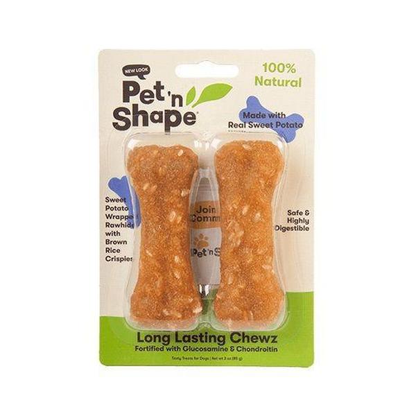 Pet 'n Shape Long Lasting Chewz Bone - Sweet Potato Flavor - 4" Long (2 Pack) - Giftscircle