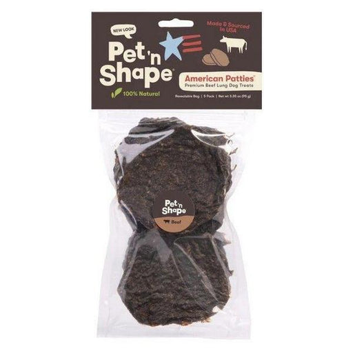 Pet 'n Shape Natural American Patties Beef Lung Dog Treats - 5 count - Giftscircle
