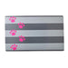 Petmate Plastic Food Mat - Gray Stripe & Pink Paw - 19" Long x 11.5" Wide - Giftscircle