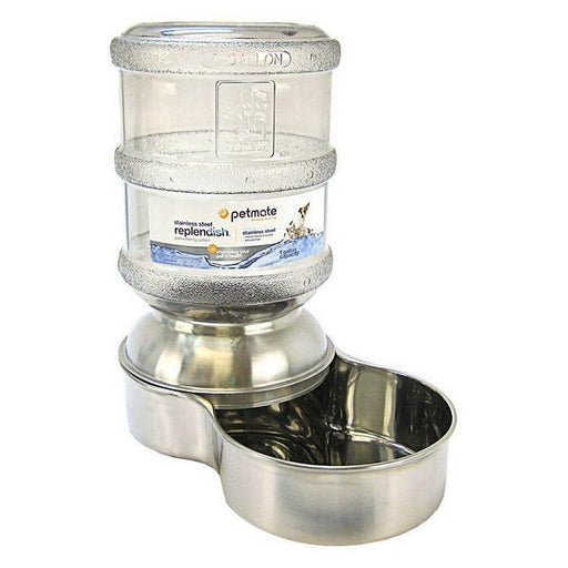 Petmate Replendish Stainless Steel Waterer - 1 Gallon - Giftscircle