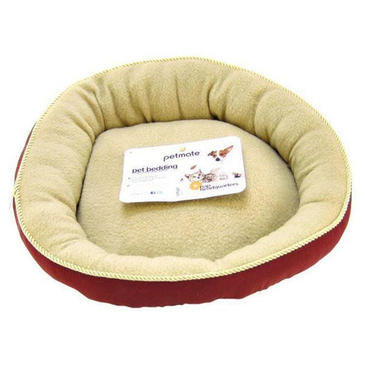 Petmate Round Pet Bed with Elliptical Bolster - 18"L x 18"W x 5"H - Giftscircle