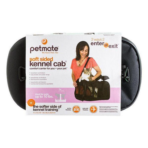 Petmate Soft Sided Kennel Cab Pet Carrier - Black - Medium - 17"L x 10"W x 10"H (Up to 10 lbs) - Giftscircle