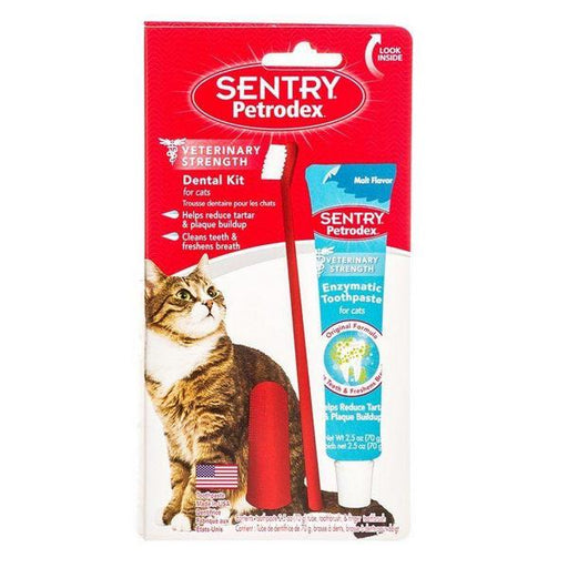 Petrodex Dental Kit for Cats with Enzymatic Toothpaste - 2.5 oz Toothpaste - 6" Brush - Finger Brush - Giftscircle