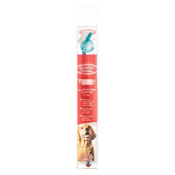Petrodex Dual Ended 360 Degree Toothbrush for Dogs - Large Dogs - 8.25" Brush - (1.25" Bristle Diameter) - Giftscircle