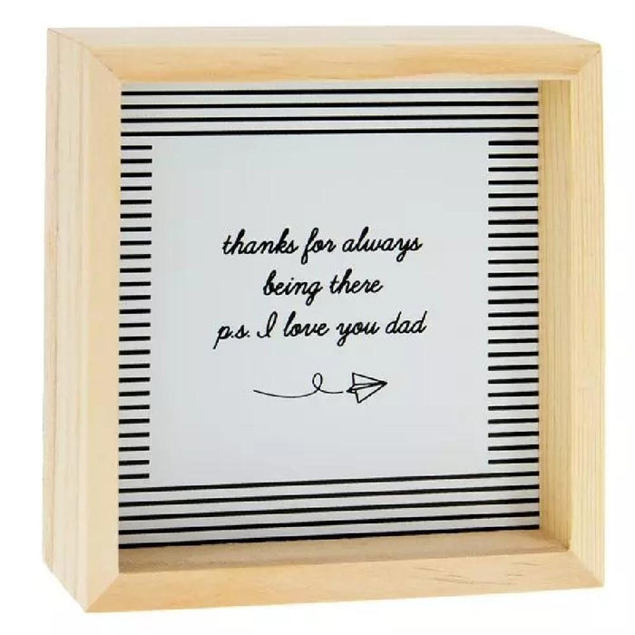 Pine Wood Box Sign - PS I Love You Dad - Giftscircle