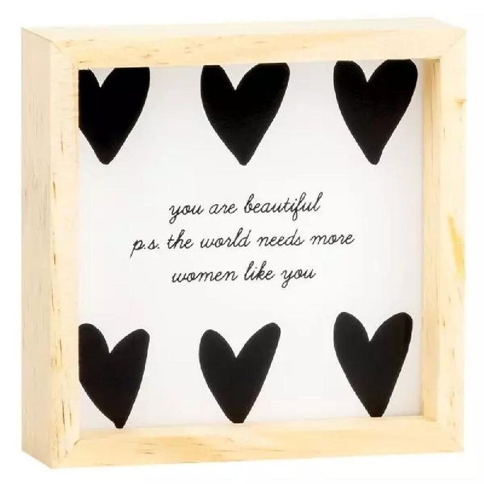 Pine Wood Box Sign - You Are Beautiful - Giftscircle