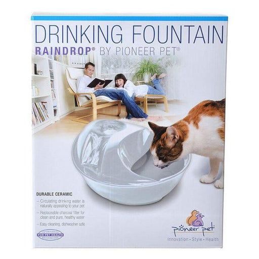 Pioneer Raindrop Ceramic Drinking Fountain - White - 60 oz - Giftscircle