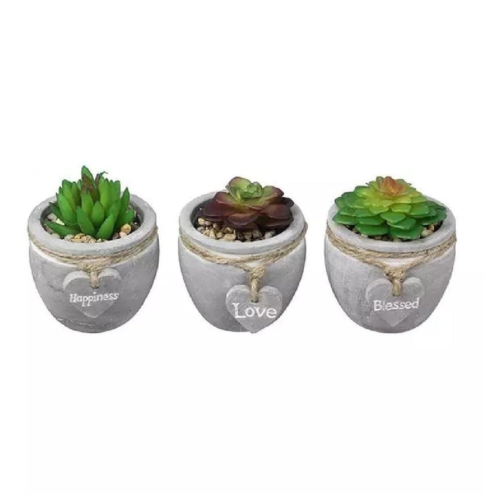 Planter with Artificial Succulents - Giftscircle