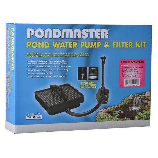 Pondmaster Garden Pond Filter System Kit - Model 1250 - 250 GPH (Up to 600 Gallons) - Giftscircle