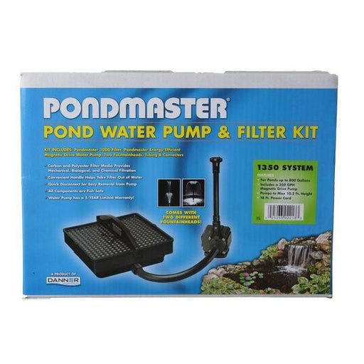 Pondmaster Garden Pond Filter System Kit - Model 1350 - 350 GPH (Up to 800 Gallons) - Giftscircle