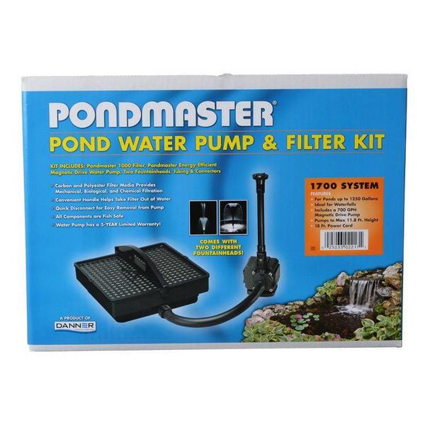 Pondmaster Garden Pond Filter System Kit - Model 1700 - 700 GPH (Up to 1,400 Gallons) - Giftscircle