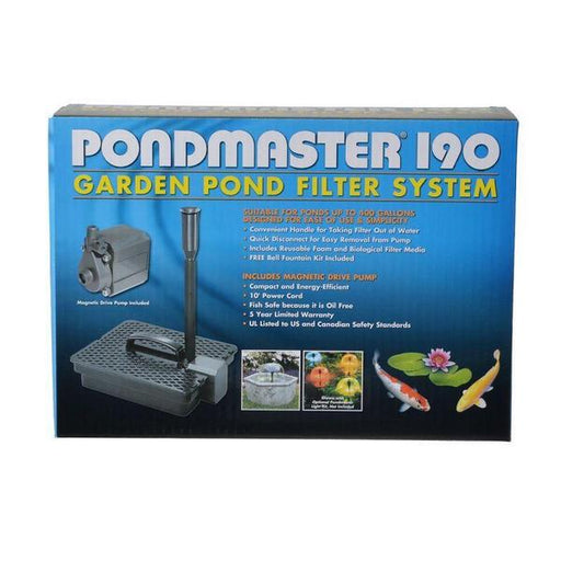Pondmaster Garden Pond Filter System Kit - Model 190 - 190 GPH (Up to 400 Gallons) - Giftscircle