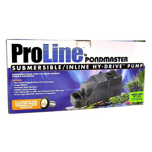 Pondmaster ProLine Submersible/Inline Hy-Drive Pump - 4,800 GPH with 20' Cord - Giftscircle