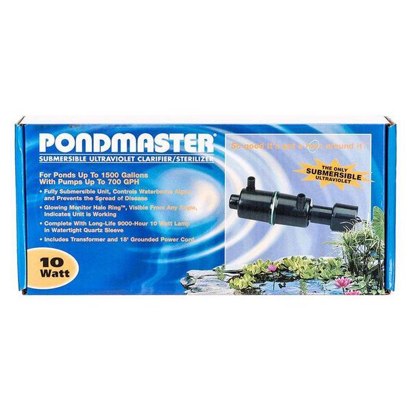Pondmaster Submersible Ultraviolet Clarifier & Sterilizer - 10 Watts - 700 GPH (1,500 Gallons - .75" Inlet/Outlet) - Giftscircle