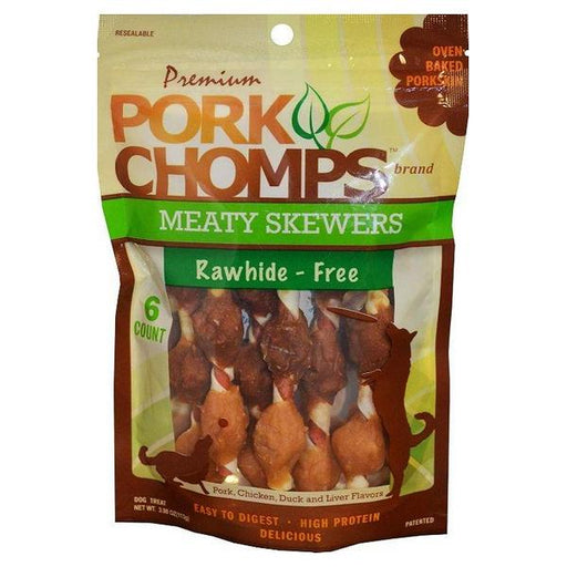 Pork Chomps Premium Nutri Chomps Meaty Skewers - 6 count - Giftscircle
