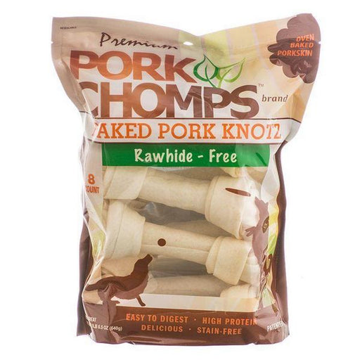 Pork Chomps Premium Pork Knotz - Baked - 8 Count - (7" Chews) - Giftscircle